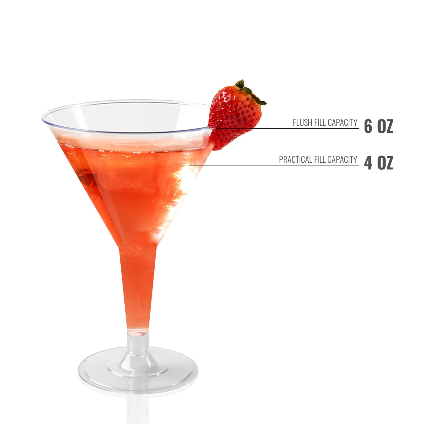 6 oz. Clear Disposable Plastic Martini Glasses Capacity