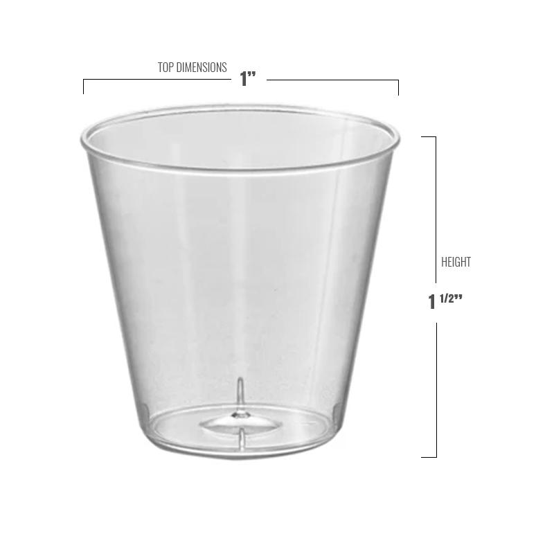 1 oz. Clear Disposable Plastic Shot Glasses