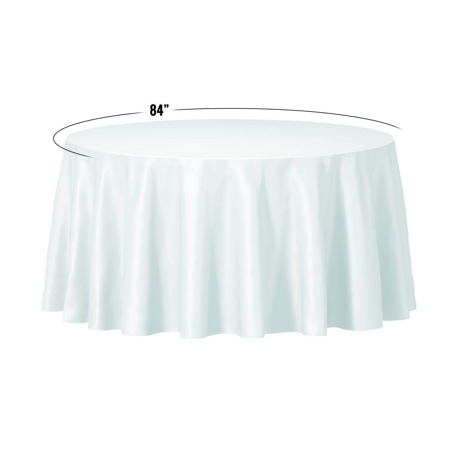 84" Clear Round Plastic Tablecloths Dimensions | Kaya Collection