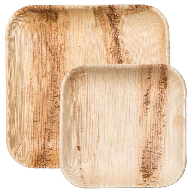 Square Palm Leaf Eco Friendly Compostable Dinnerware Value Set