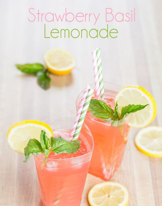 Refreshing Strawberry Basil Lemonade for summer parties.