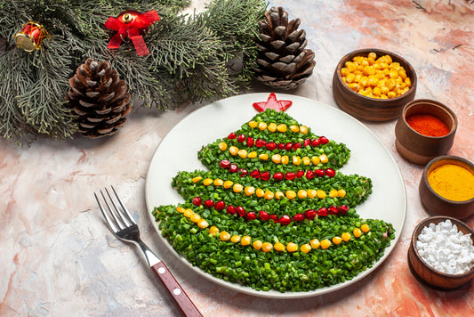 Seasoned Galore: Christmas Tree-Shaped Salad Delight
