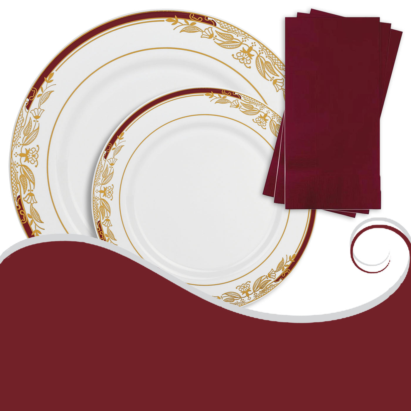 Burgundy Party Dinnerware