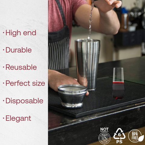 9 oz. Clear Stemless Disposable Plastic Champagne Flutes