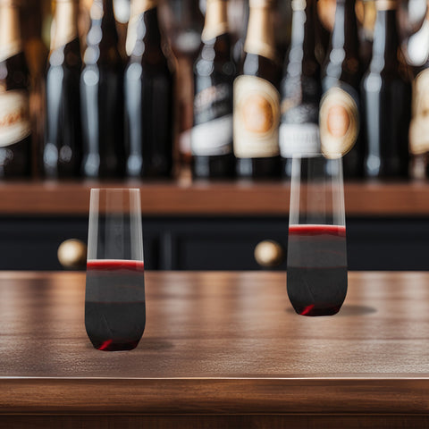 9 oz. Clear Stemless Disposable Plastic Champagne Flutes