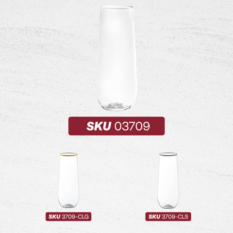 9 oz. Clear Stemless Disposable Plastic Champagne Flutes