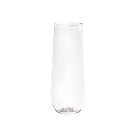9 oz. Clear Stemless Disposable Plastic Champagne Flutes