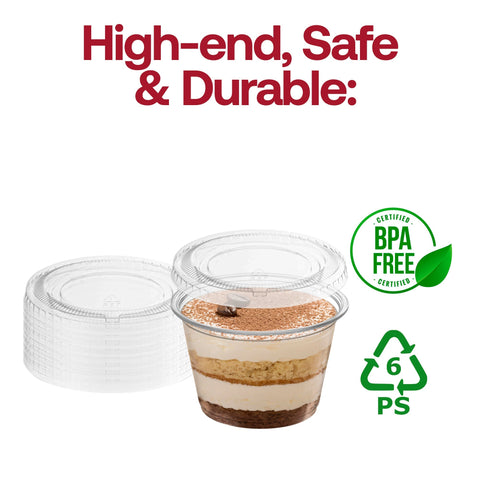1.5 oz Clear Plastic Souffle Cups with Lids