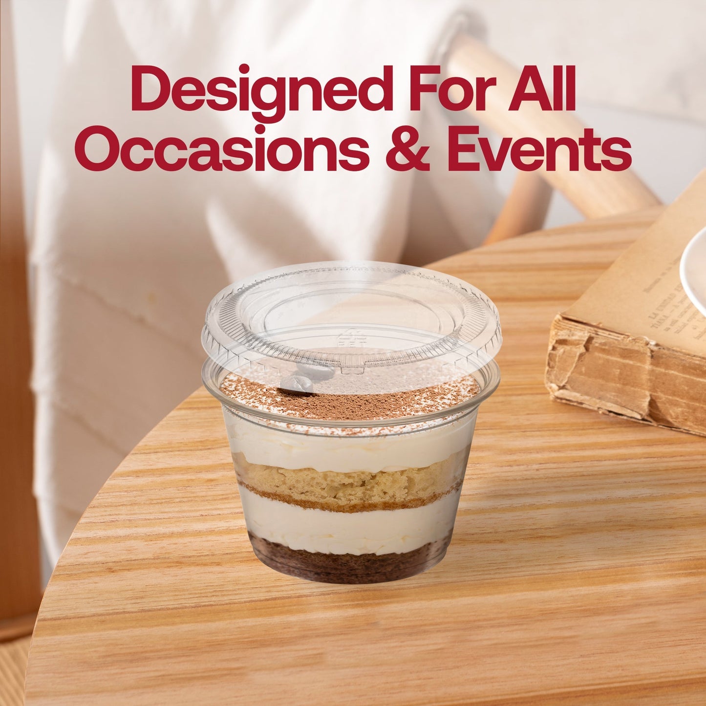 1.5 oz Clear Plastic Souffle Cups with Lids