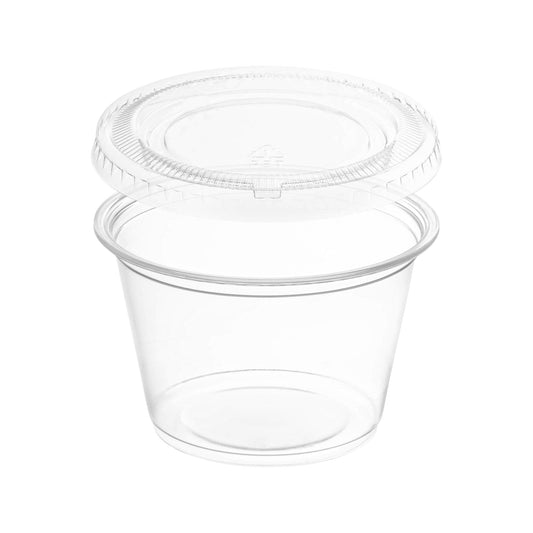 1.5 oz Clear Plastic Souffle Cups with Lids