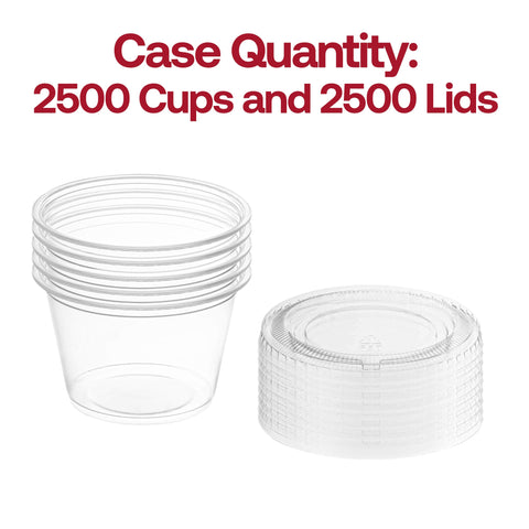 1.5 oz Clear Plastic Souffle Cups with Lids