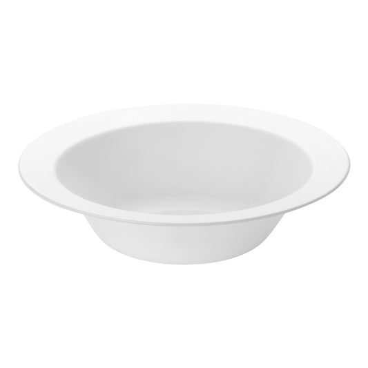 Solid White Edge Rim Round Plastic Soup Bowls (12 oz.)
