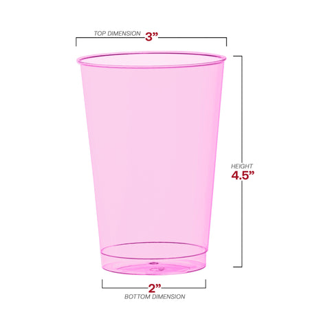 12 oz. Clear Pink Disposable Plastic Party Cups