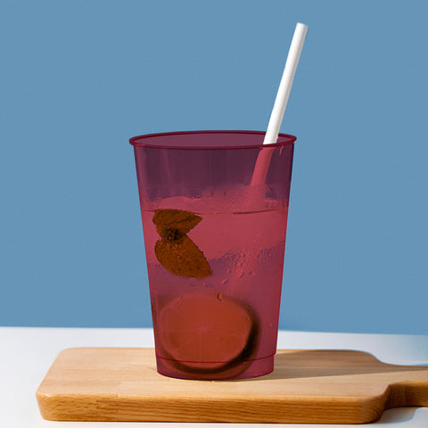 12 oz. Clear Red Disposable Plastic Party Cups