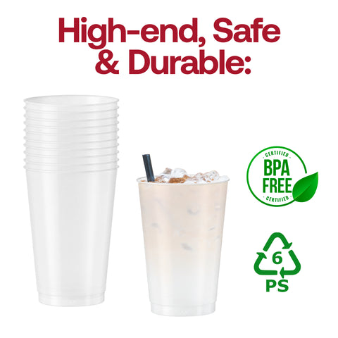 12 oz. Clear White Disposable Plastic Party Cups