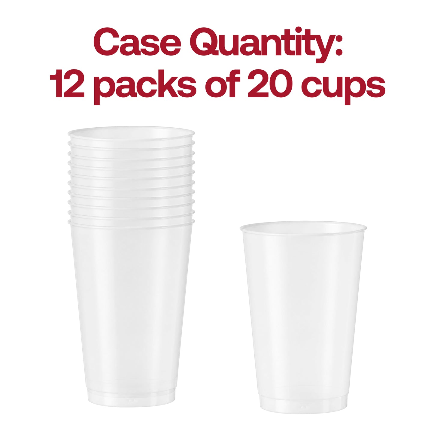 12 oz. Clear White Disposable Plastic Party Cups