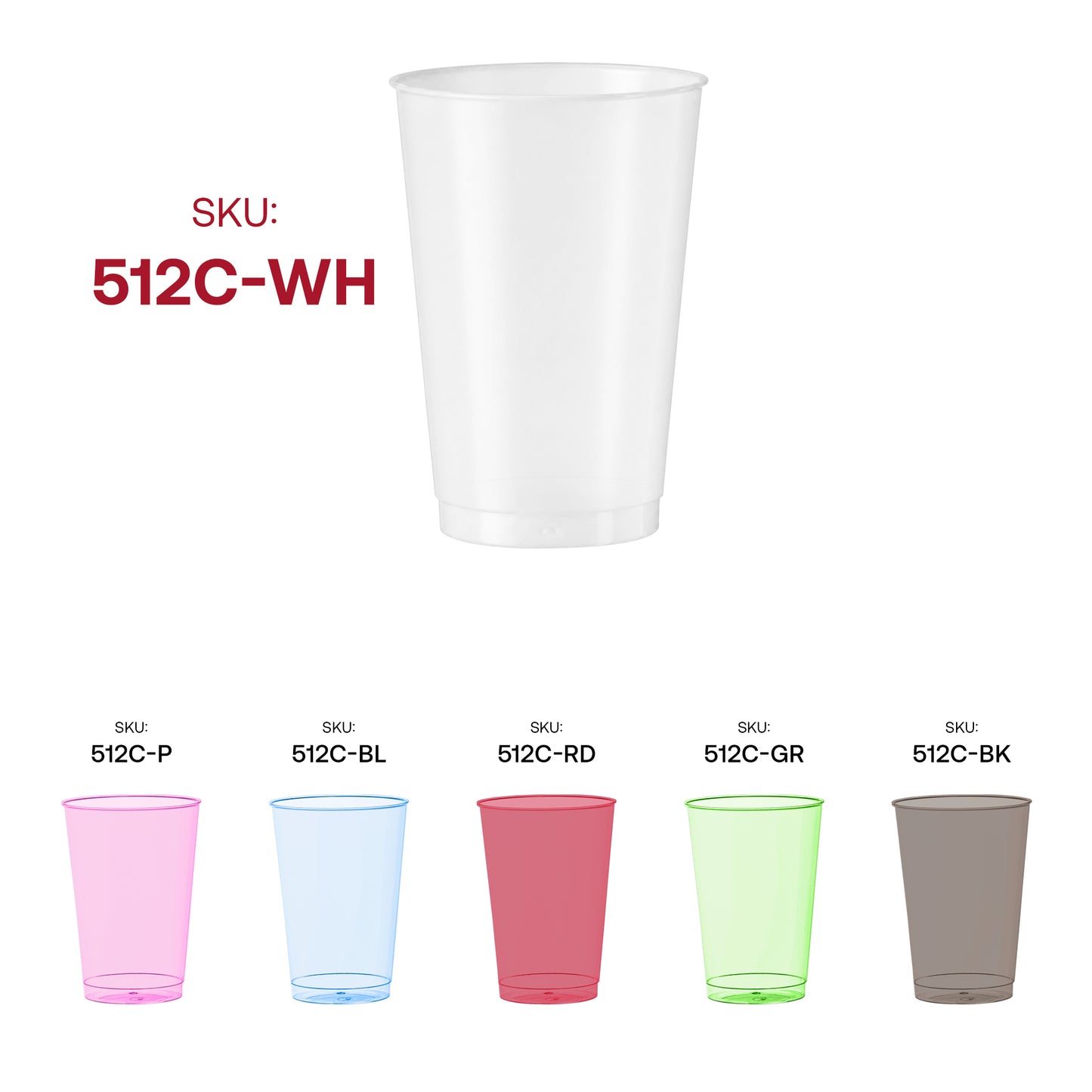12 oz. Clear White Disposable Plastic Party Cups