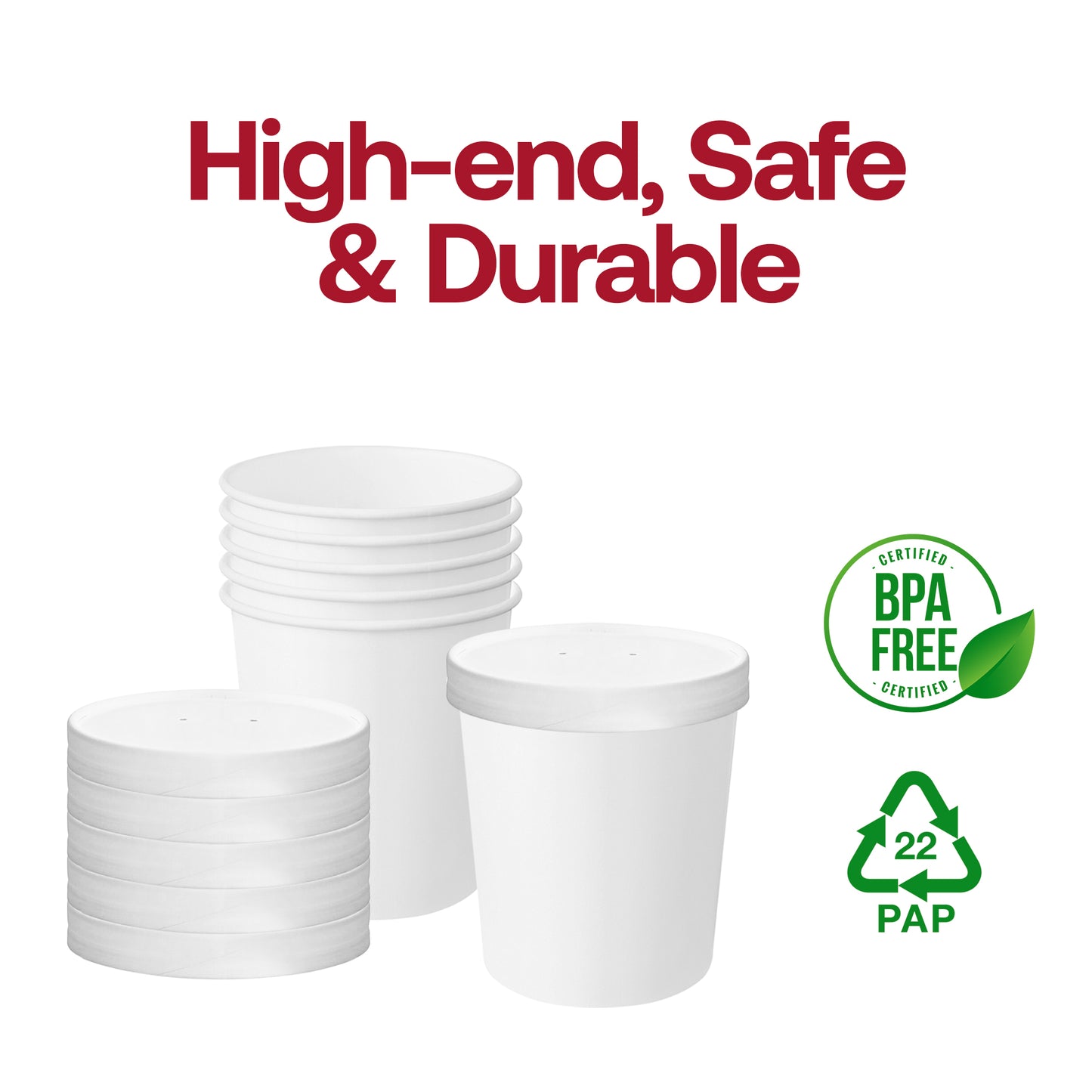 16 oz Squat Paper Soup Cups with Paper Lids