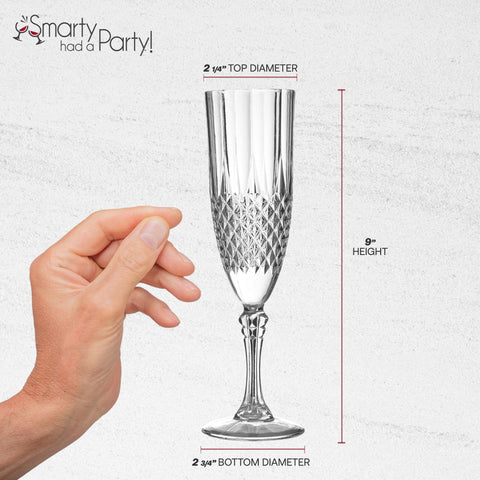 8 oz. Crystal Cut Disposable Plastic Champagne Flutes