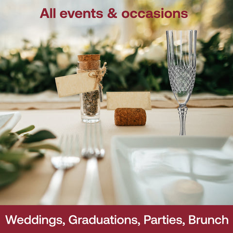 8 oz. Crystal Cut Disposable Plastic Champagne Flutes