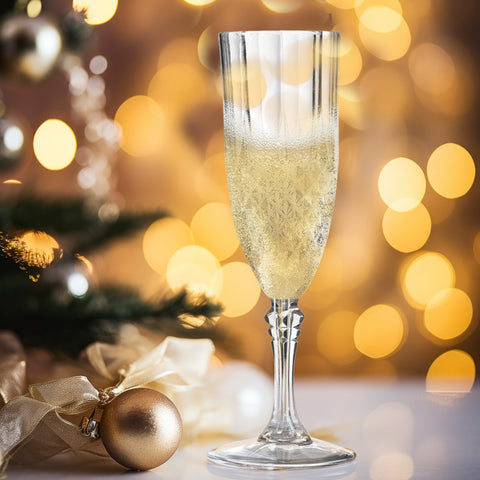 8 oz. Crystal Cut Disposable Plastic Champagne Flutes