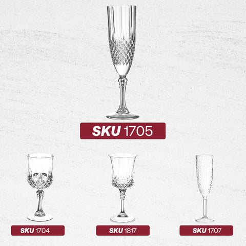 8 oz. Crystal Cut Disposable Plastic Champagne Flutes