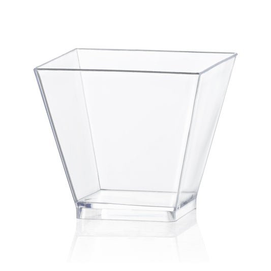 2 oz. Clear Disposable Plastic Mini Verrine Sample Cube Cups