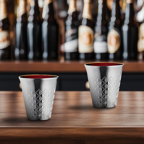 5 oz. Shiny Aluminum Silver Round Plastic Kiddush Cups