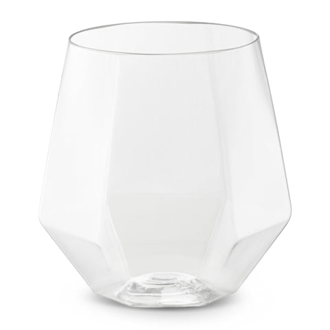 12 oz. Clear Hexagonal Disposable Plastic Wine Goblets