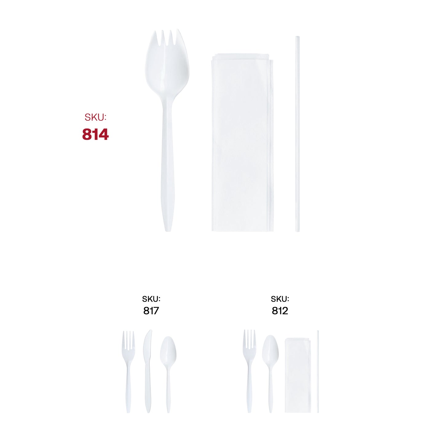 MW Cutlery Kit - Spork, Napkin and Milk Straw