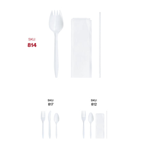 MW Cutlery Kit - Spork, Napkin and Milk Straw