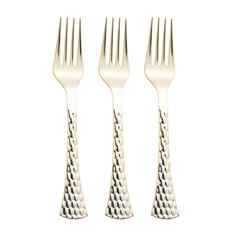 Shiny Gold Glamour Disposable Plastic Forks