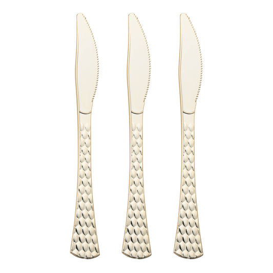 Shiny Gold Glamour Disposable Plastic Knives
