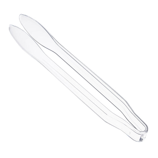 12" Clear Large Disposable Plastic Serving Tongs