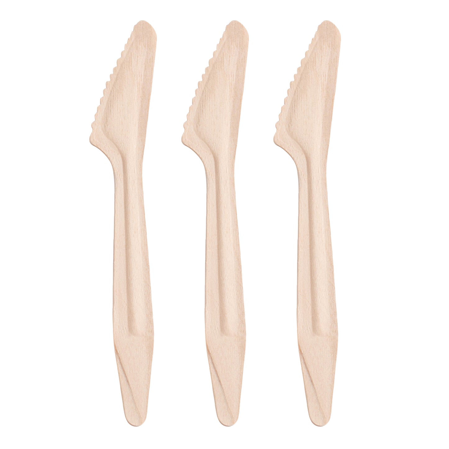 6.5" Natural Birch Disposable Eco-Friendly Dinner Knives