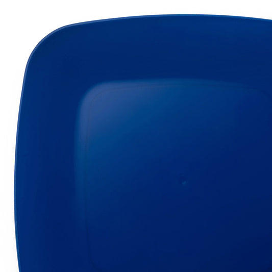 Blue Flat Rounded Square Plastic Buffet Plates (8.5")