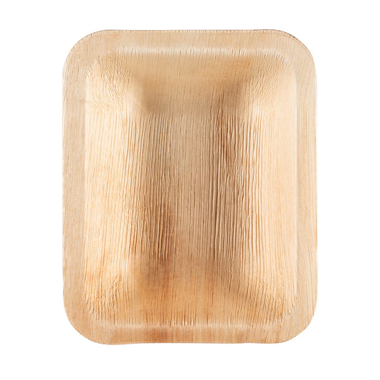 Rectangular Natural Palm Leaf Disposable Eco-Friendly Trays (6" x 4")