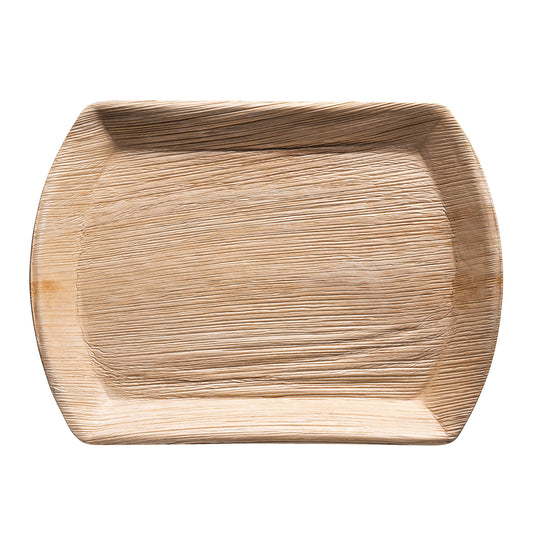 13" x 9" Rectangular Palm Leaf Natural Eco-Friendly Disposable Trays