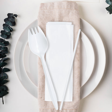 MW Cutlery Kit - Spork, Napkin and Milk Straw