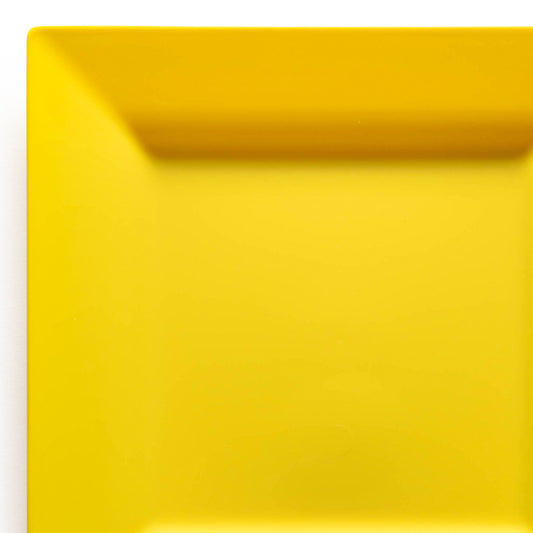 Yellow Square Disposable Plastic Dinner Plates (9.5")