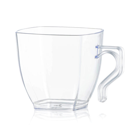 8 oz. Clear Square Disposable Plastic Coffee Mugs