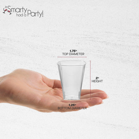 2 oz. Clear Square Disposable Plastic Shot Glasses