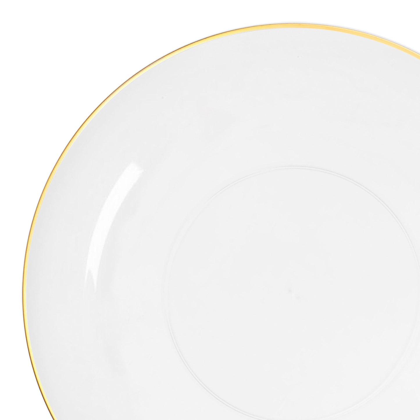 Clear with Gold Rim Organic Round Plastic Appetizer/Salad Plates (7.5")