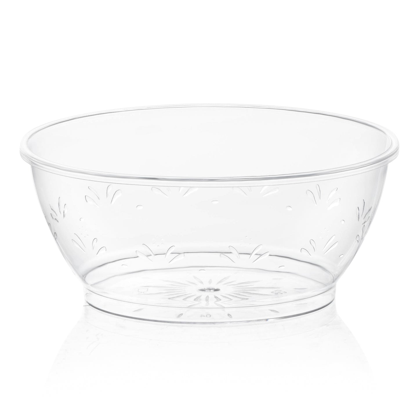 Clear Floral Round Plastic Dessert Bowls (6 oz.)