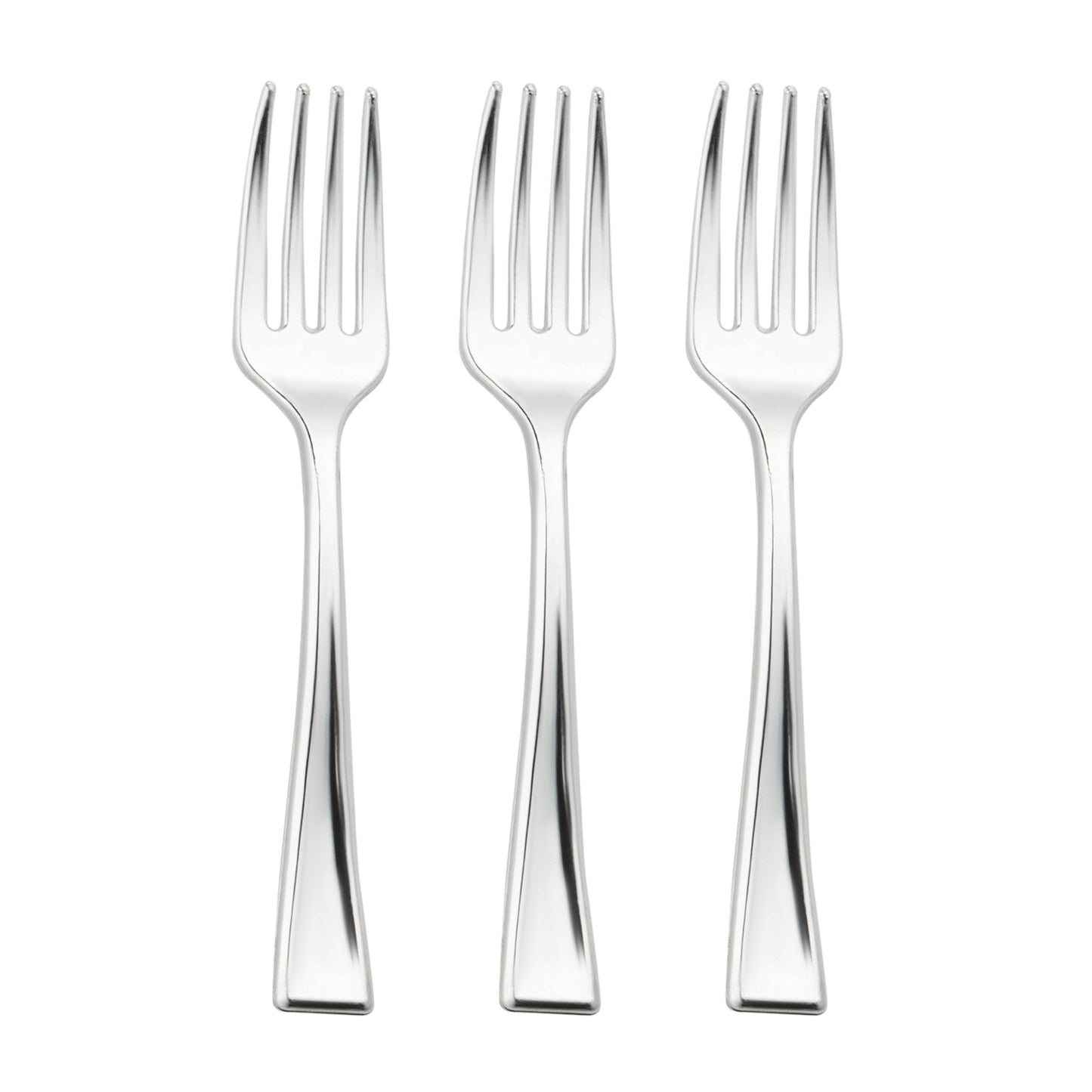 Shiny Metallic Silver Mini Disposable Plastic Tasting Forks