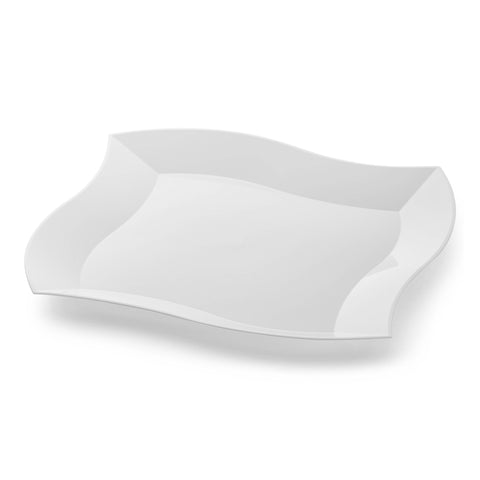White Wave Disposable Plastic Dinner Plates (10
