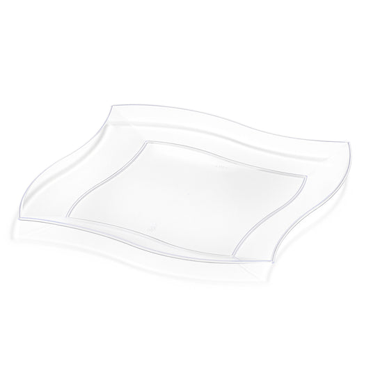 Clear Wave Disposable Plastic Dinner Plates (10")