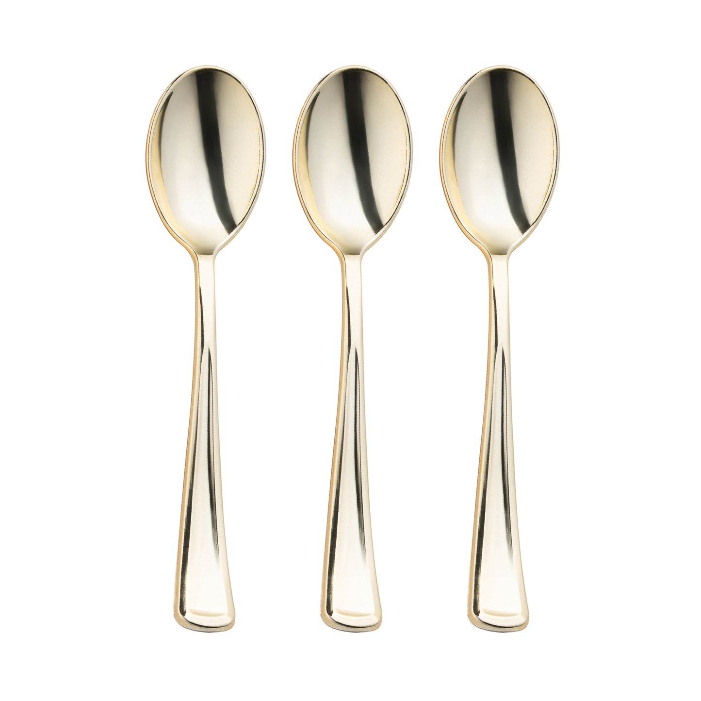 Shiny Metallic Gold Disposable Plastic Spoons
