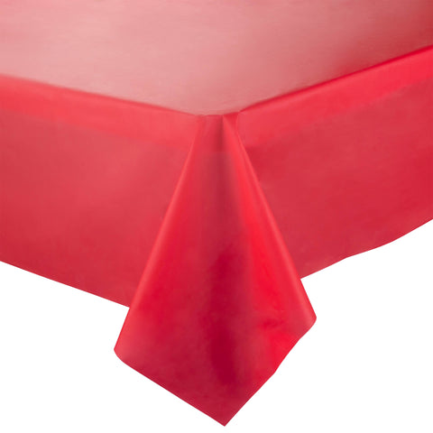 A **Red Rectangular Plastic Tablecloth (54