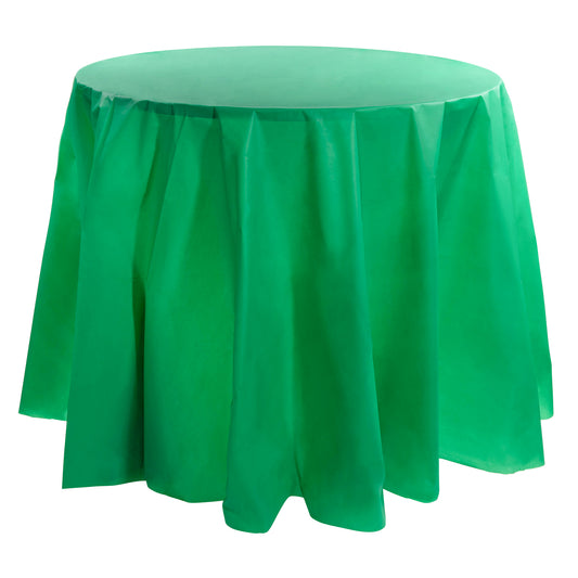 Hunter Green Round Plastic Tablecloths (84")